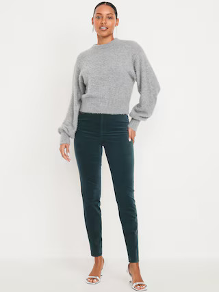 High-Waisted Velvet Pixie Skinny Ankle Pants | Old Navy (US)