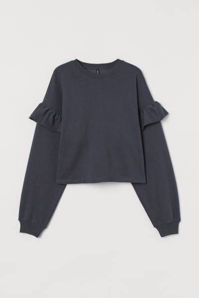 Ruffle-trimmed Sweatshirt | H&M (US + CA)
