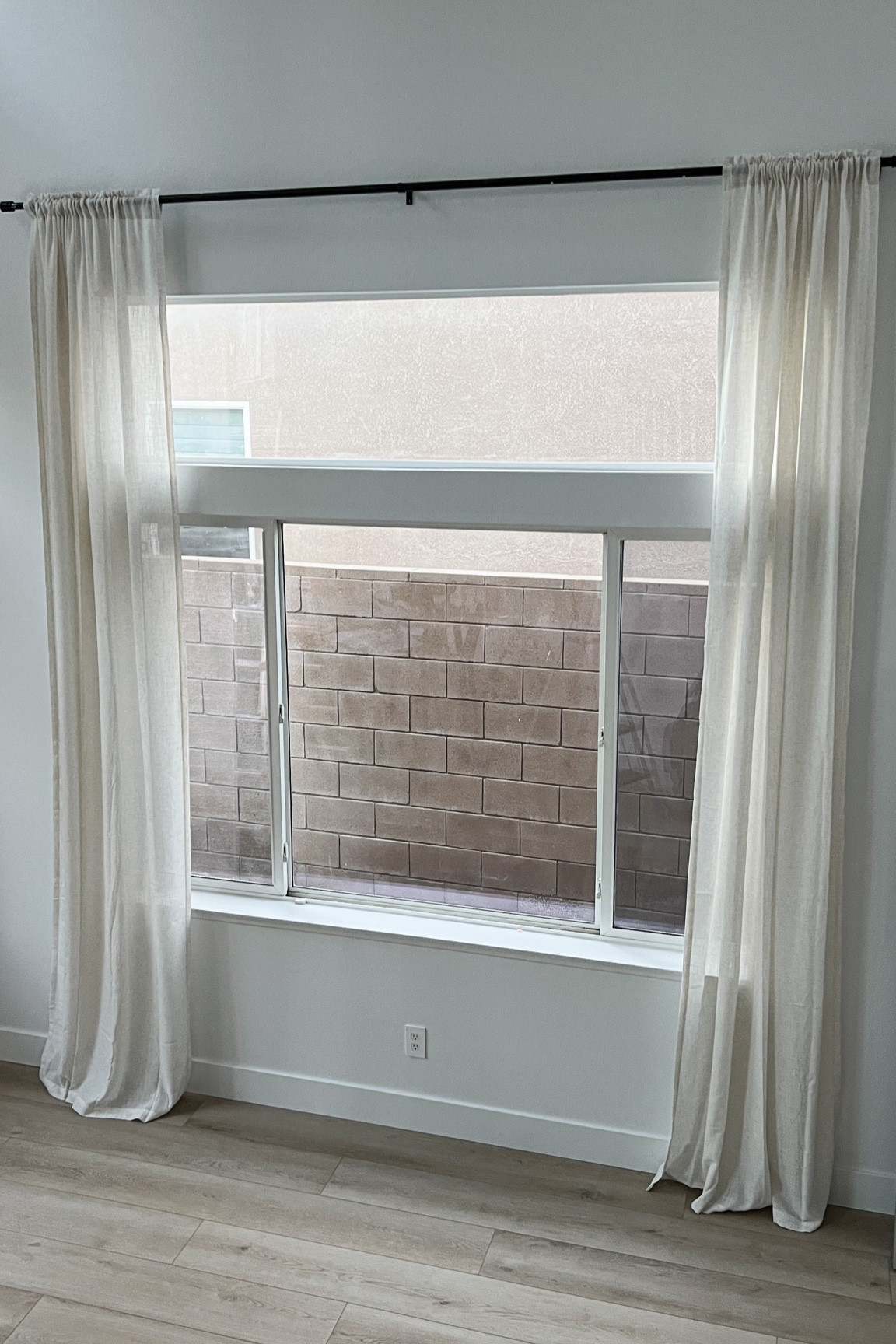 finally installed curtains! #curtains #curtainrods #linen 

#LTKhome #LTKunder50