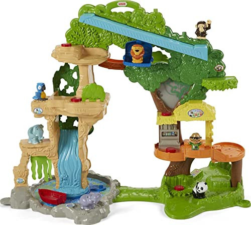 Fisher-Price Little People Toddler Toy Share & Care Safari 2-Ft Tall Playset with Lights Sounds & 7 Figures for Pretend Play Ages 1+ years​ | Amazon (US)