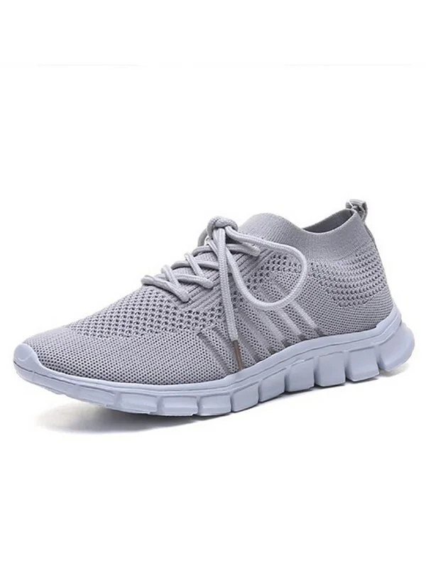 Findssss Women's Lightweight Lace Up Breathable Mesh Flat Knit Sneaker Shoes | Walmart (US)