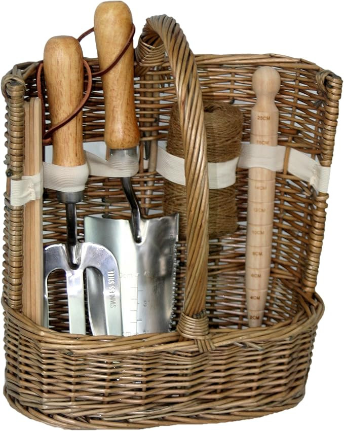 Willow Direct G020 Antique Wash Deluxe Garden Trug Tool Basket, Brown,36 x 23 x 43cm | Amazon (UK)