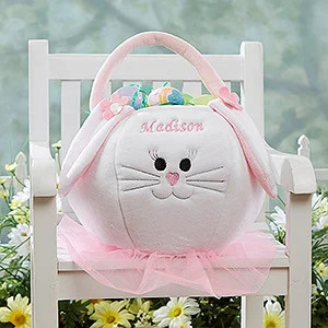 Personalized Girls Easter Basket - Pink Easter Bunny | Personalization Mall