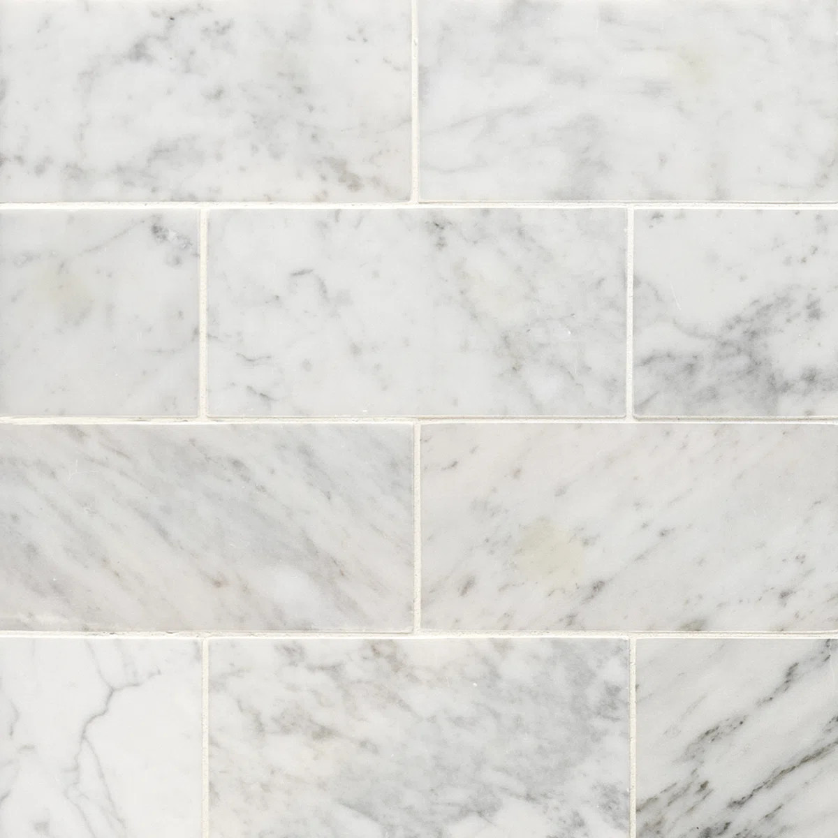 Carrara White Subway 3 in. x 6 in. Honed Marble Floor and Wall Tile | Wayfair North America