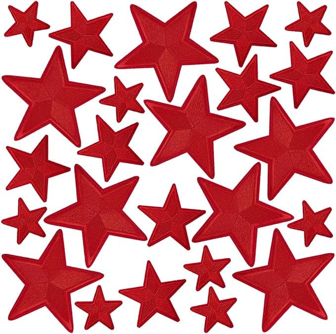 24 Pieces Star Iron on Patches, Star Embroidered Patch for Clothing, T-Shirt, Backpacks, Hats, Je... | Amazon (US)