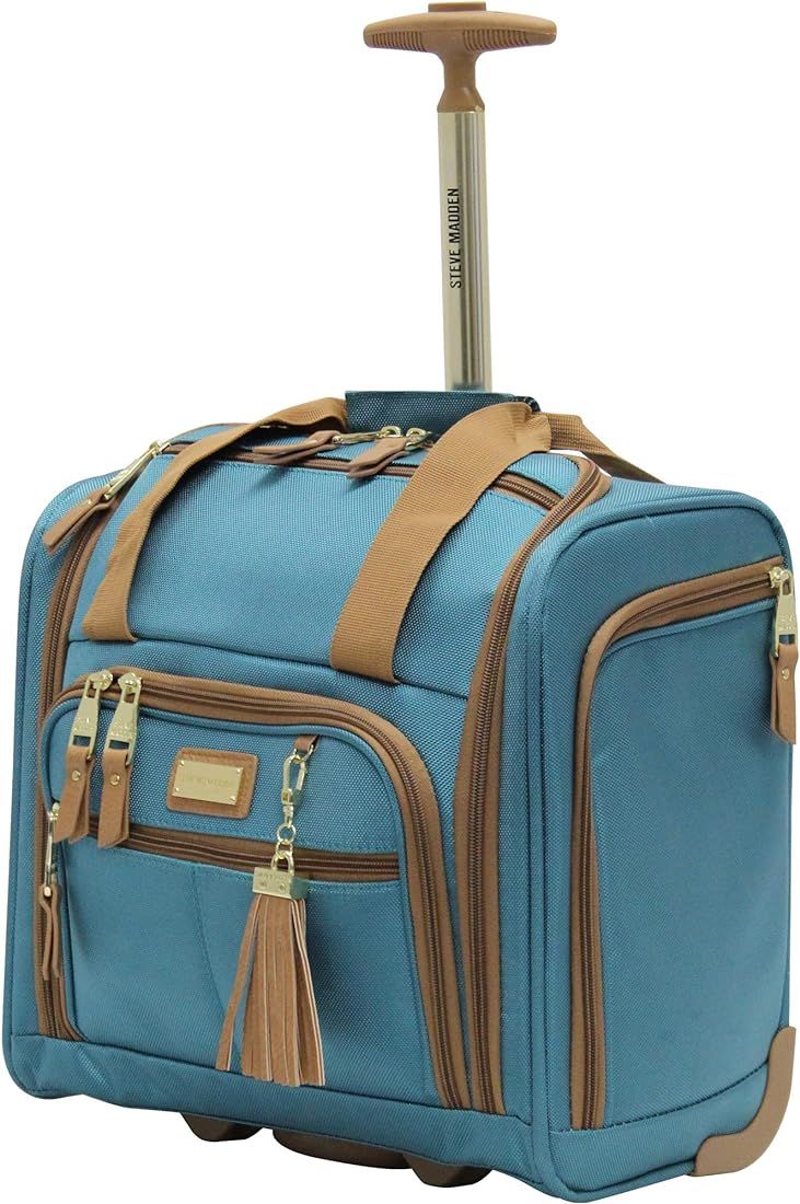 steve madden Designer 15 Inch Carry on Suitcase- Small Weekender Overnight Business Travel Luggag... | Amazon (US)
