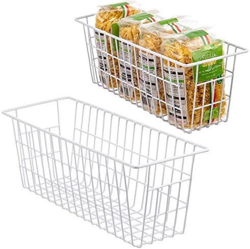 iPEGTOP Metal Wire Storage Organizer Bin Basket, 2 Pack Toilet Paper Holder Narrow Storage Organizer | Amazon (US)