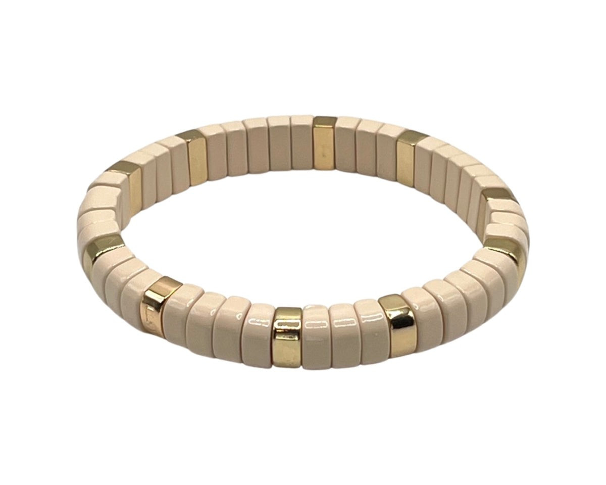 Ivory and Gold Rounded Bracelet | La Lumiere NY
