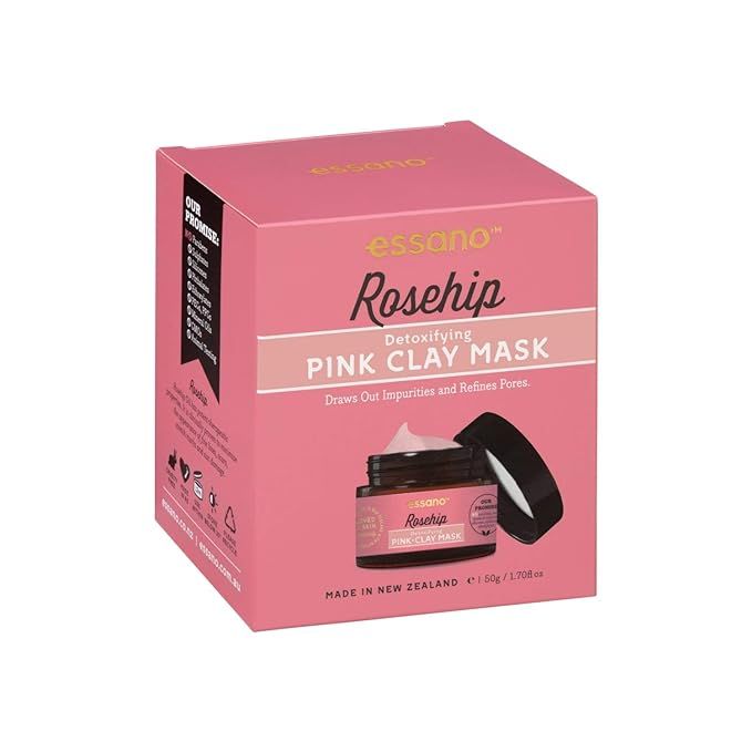 ESSANO Rosehip Detoxifying Pink Clay Mask: Impurities and Refines Pores 1.7 oz | Amazon (US)