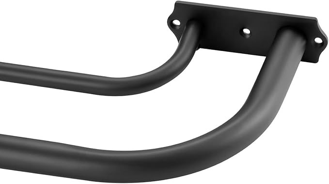 Double Curtain Rod for Window 48-84 Inch, Matte Black Double Curtain Rods, Room Darkening Wrap Ar... | Amazon (US)