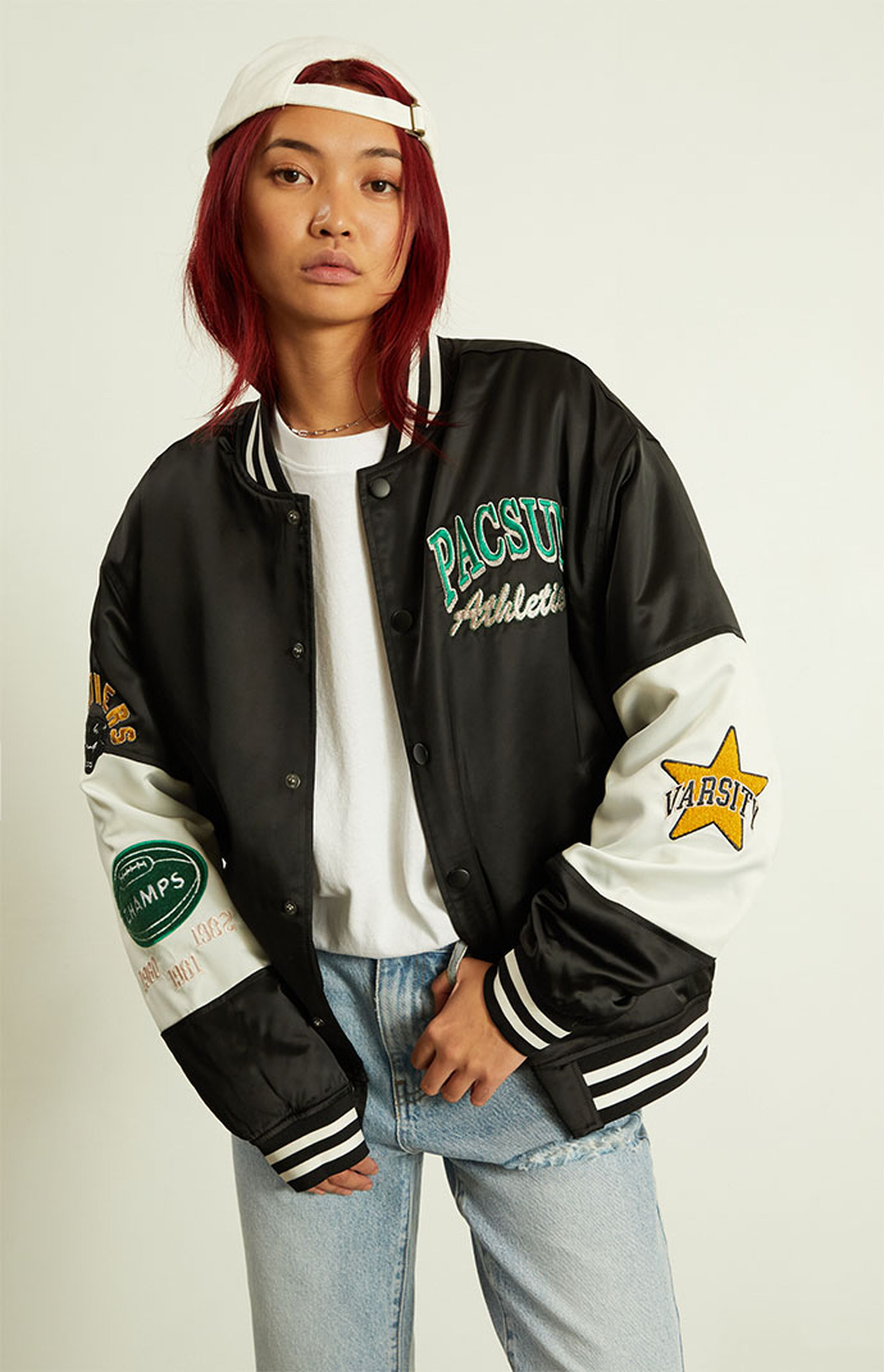 PacSun Black Athletic Varsity Jacket | PacSun | PacSun