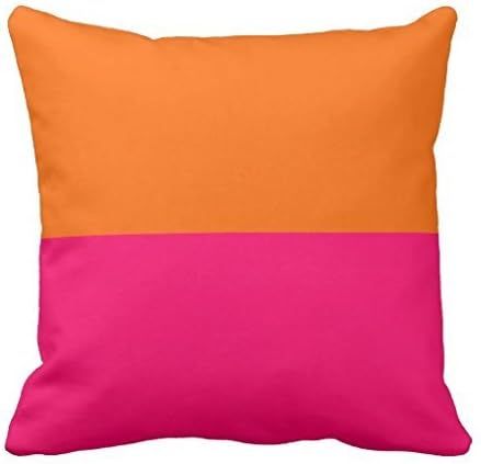 Abaysto Half Orange and Bright Pink Throw Pillow case Cover 24x24 Inches Inches | Amazon (US)
