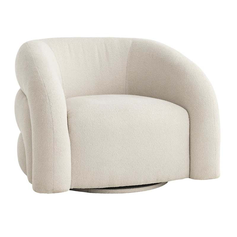 Iris Swivel Accent Chair, Cream | At Home