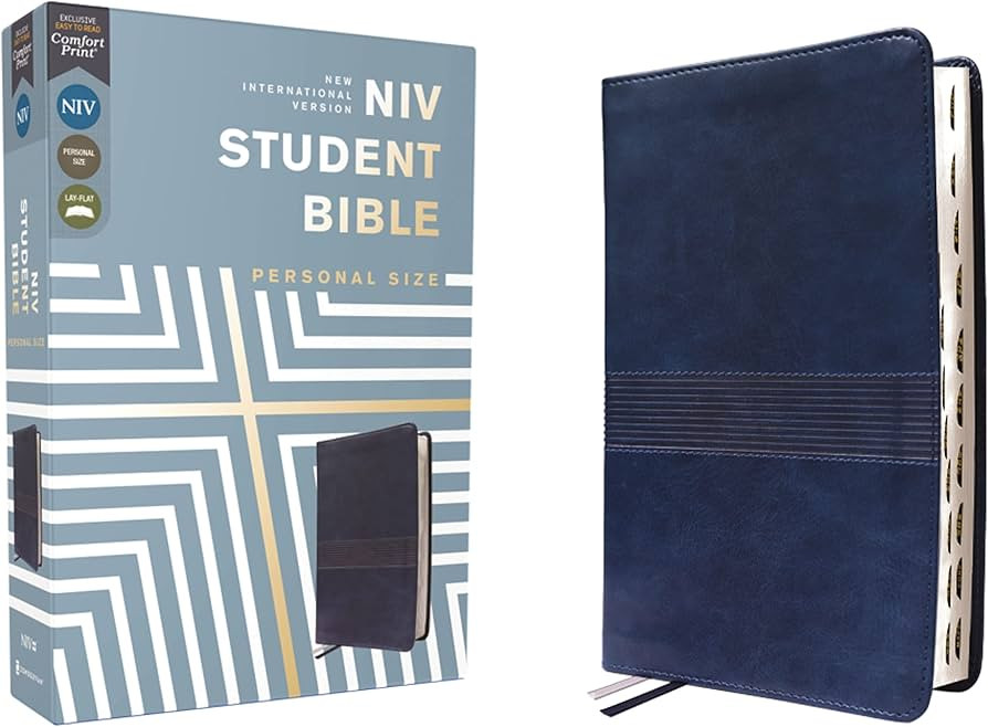 NIV, Student Bible, Personal Size, Leathersoft, Navy, Thumb Indexed, Comfort Print | Amazon (US)