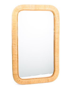 38in Kai Natural Rattan Wrapped Wall Mirror | Pillows & Decor | Marshalls | Marshalls