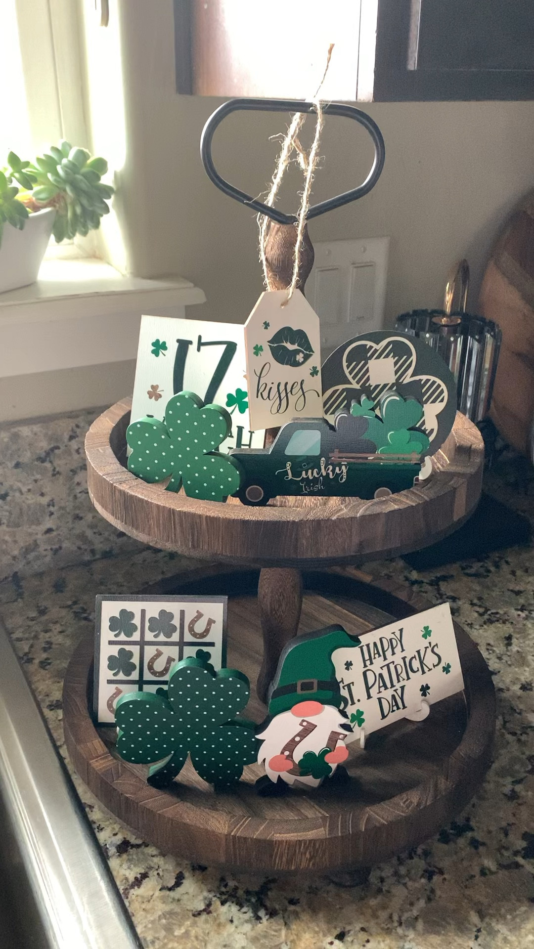St Patrick’s Day tray decor! ☘️✨ #stpatricksdaydecor #woodentieredtray #tieredtray #kitchendecor

#LTKSeasonal #LTKHome #LTKWatchNow