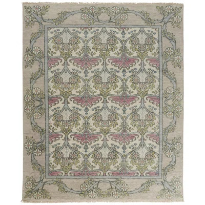 Beall Traditional Floral & Botanical, Ivory/Pink/Green, 5'-6" X 8'-6" Area Rug | Perigold