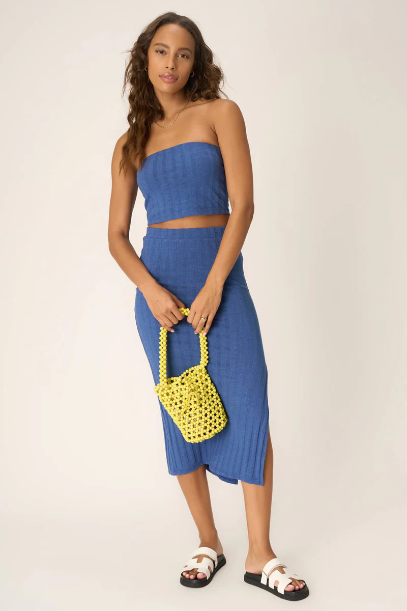 Tetsu Textured Rib Tube Top - Electric Indigo | Project Social T