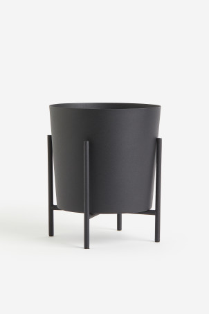 Extra-large Plant Pot with Stand - Black - Home All | H&M US | H&M (US + CA)