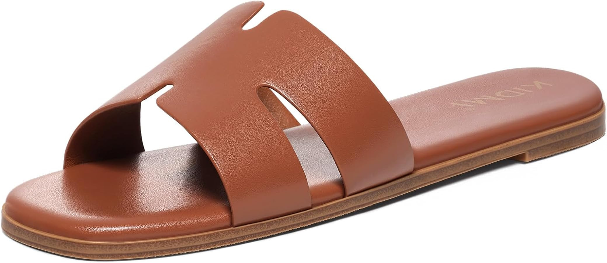 KIDMI Women's Dressy Flat Sandals Comfortable Slip On Summer Leather Slides | Amazon (US)