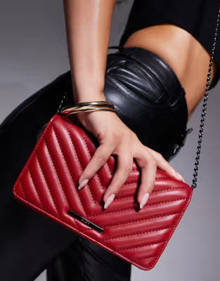 ALDO chevron quilted crossbody bag in red | ASOS (Global)