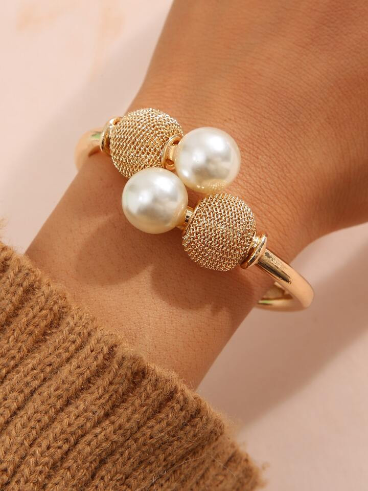 Faux Pearl Decor Bangle | SHEIN