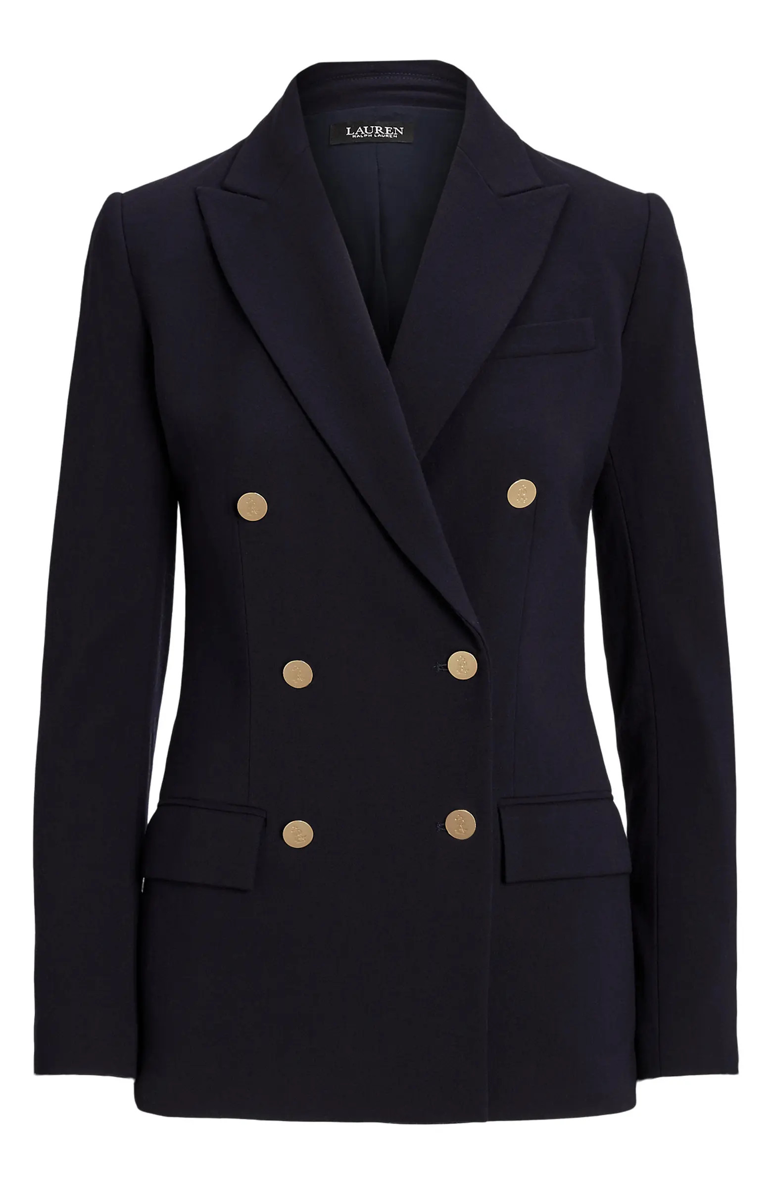 Double Breasted Stretch Wool Crepe Blazer | Nordstrom