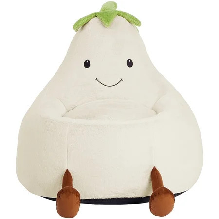 CONCETTA 31in Bean Bag Chair, Soft Faux Rabbit Fur Fabric, Cute Eggplant Lazy Chair for Kids, Living Rooms, Beige | Walmart (US)
