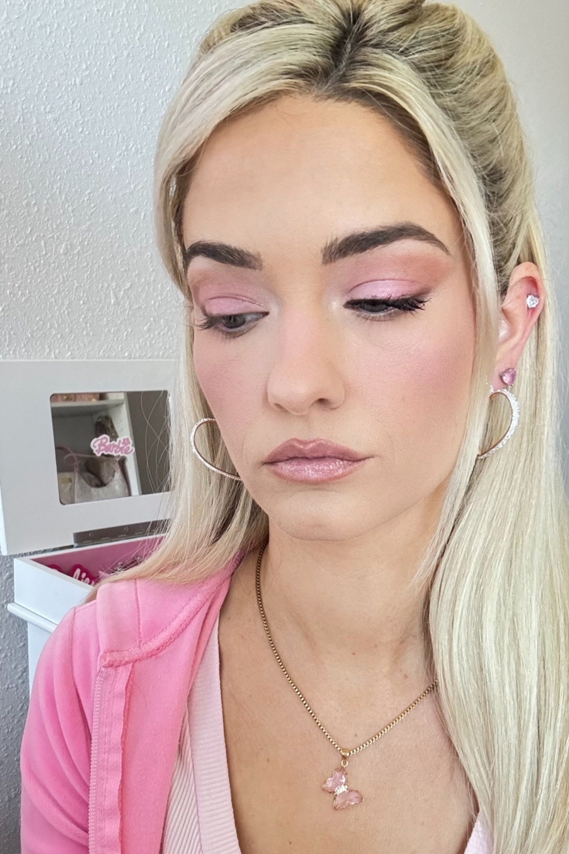 Pink beauty makeup. Doll10 full coverage serum foundation. Perfect for dry and mature skin. Tarte platinum mascara. Push up for lashes and growth serum 

#LTKStyleTip #LTKBeauty