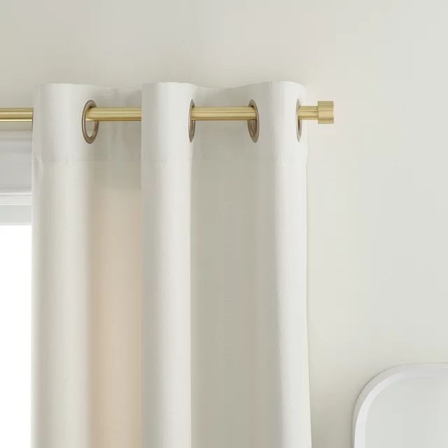 Mainstays 3/4" Gold End Cap Adjustable Single Curtain Rod Set, 30-84" | Walmart (US)