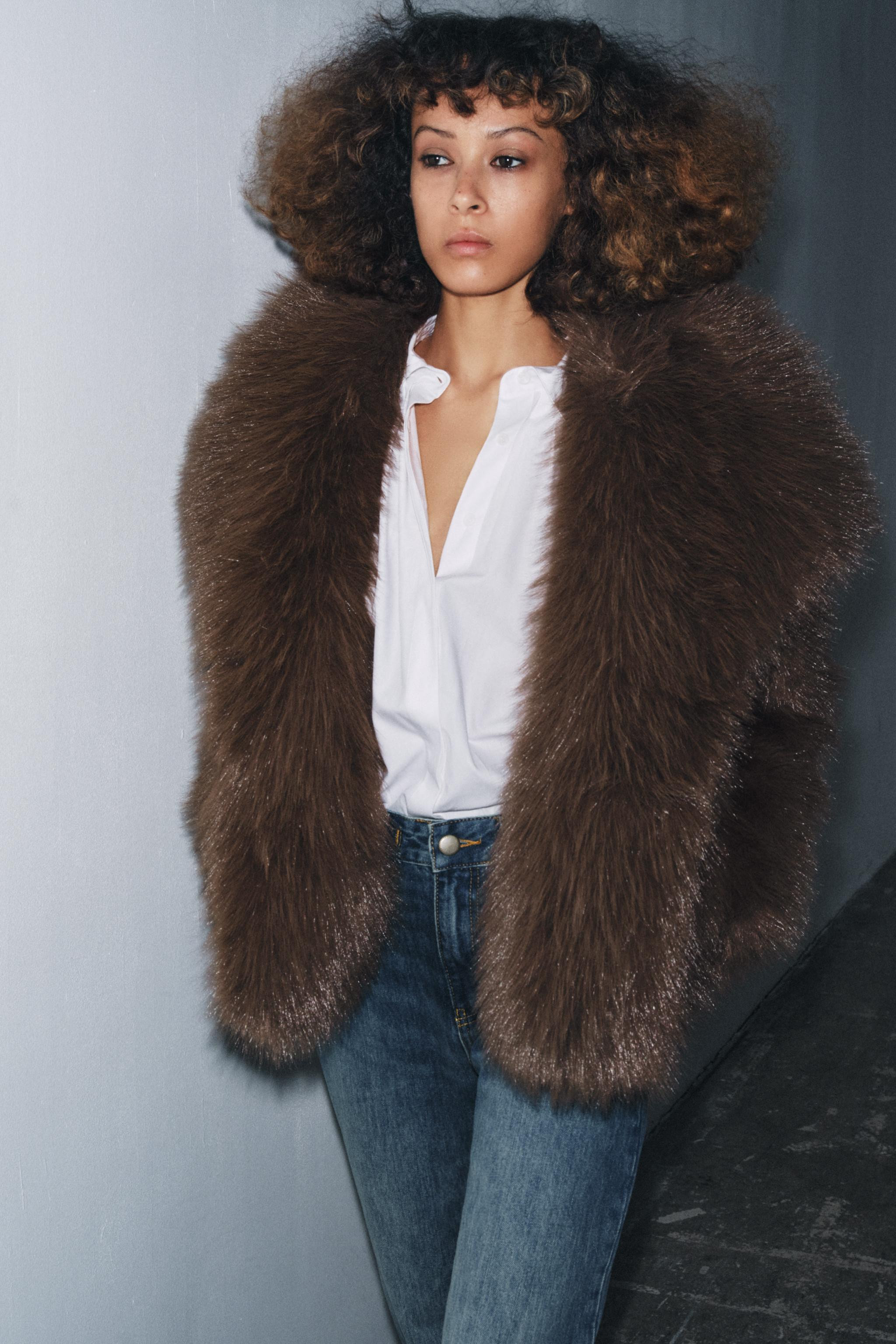 SHORT FAUX FUR COAT ZW COLLECTION | Zara UK