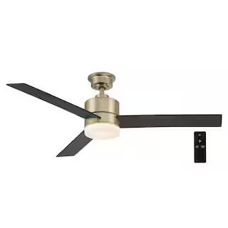 Madison 52 in. Integrated CCT LED Indoor Gold Ceiling Fan with Light and Remote | The Home Depot