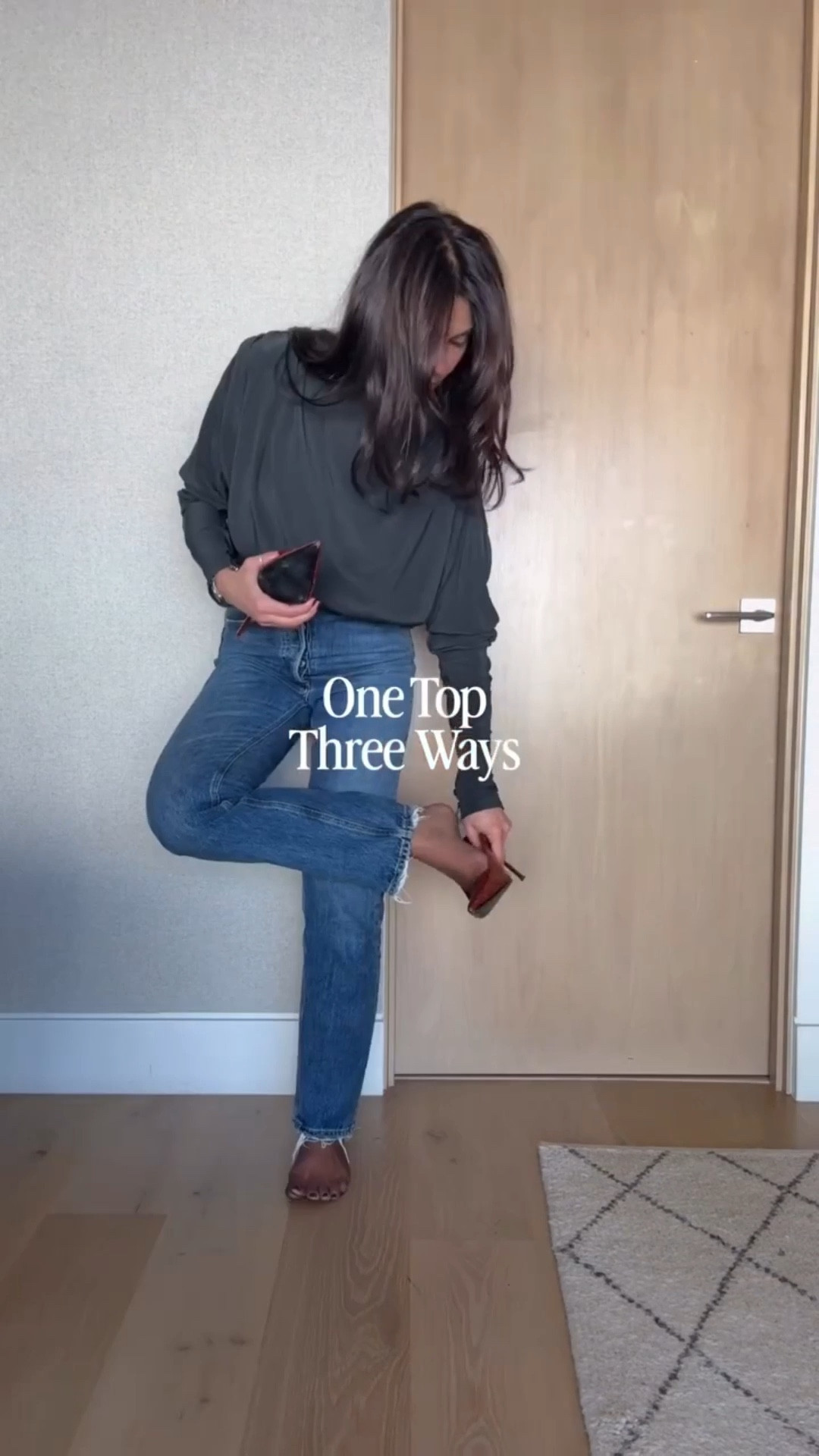 I love how versatile this new top from @revolve is, so I styled it three different ways✨ Which look is your favorite?