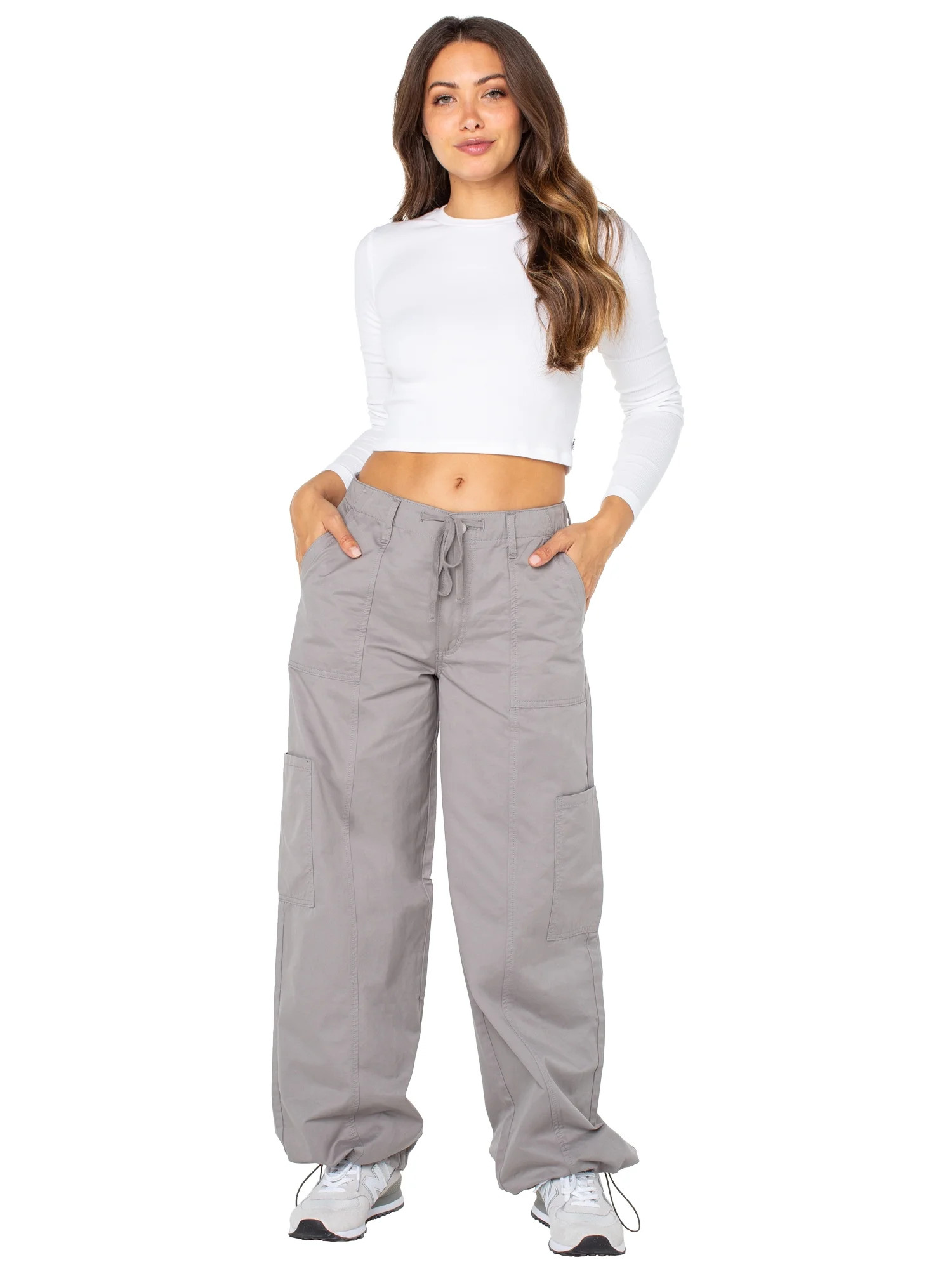 Celebrity Pink Women's and Women's Plus Wide Leg Parachute Pants, Sizes XS-3X | Walmart (US)