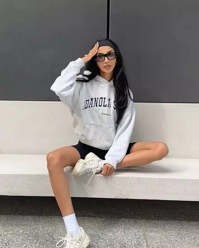 AS Oversized Hoodie - Light Grey Melange | Adanola UK