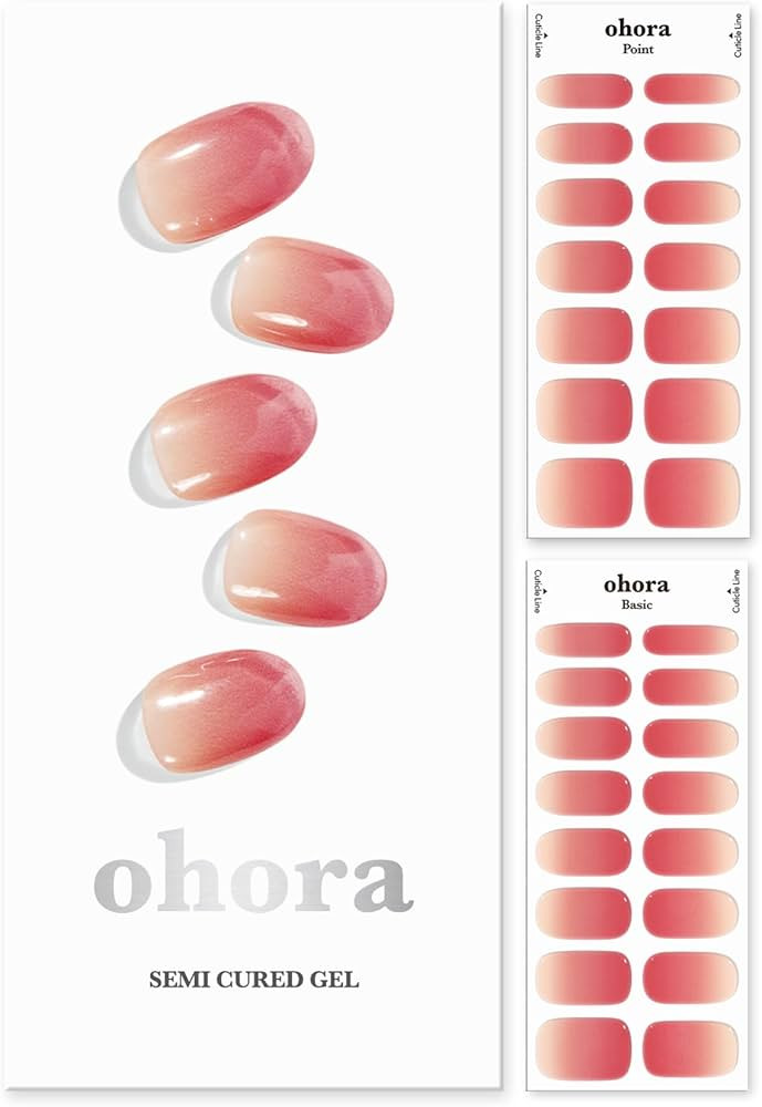 ohora Semi Cured Gel Nail Strips (N Basic Nails no.1) - Works with Any Lamps, Salon-Quality, Long... | Amazon (US)