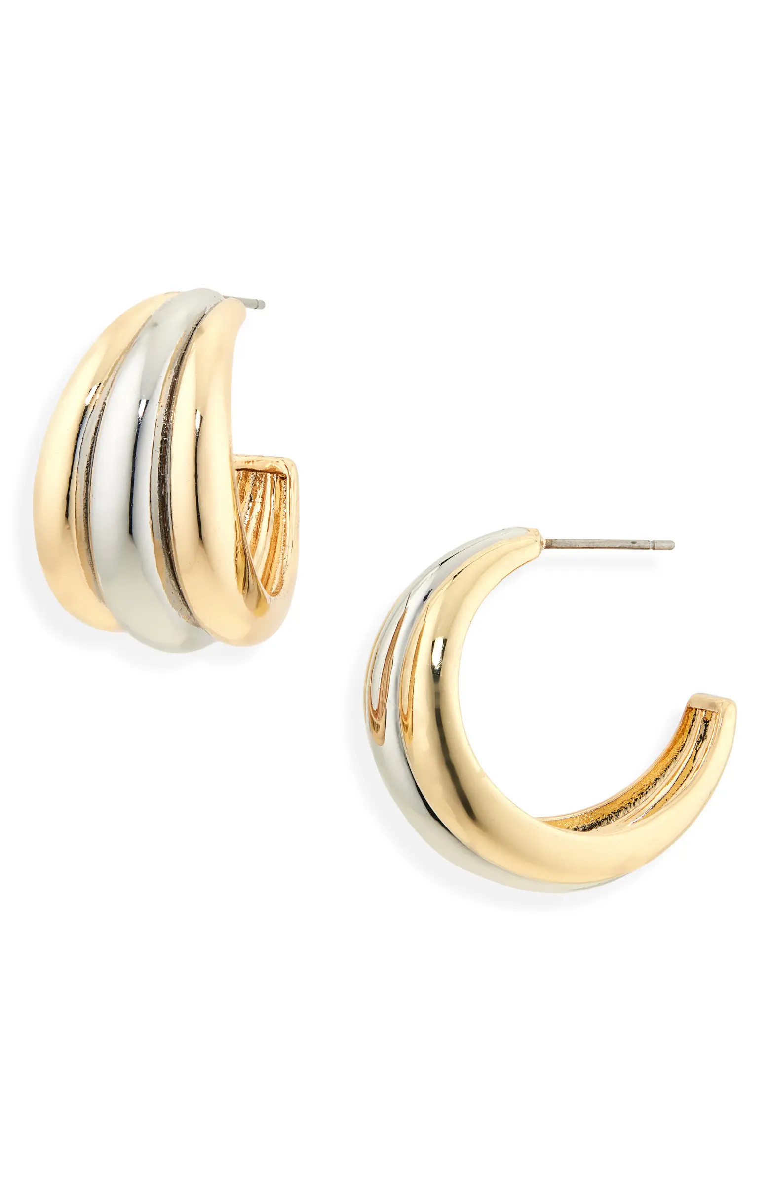 Yvette Two-Tone Hoop Earrings | Nordstrom