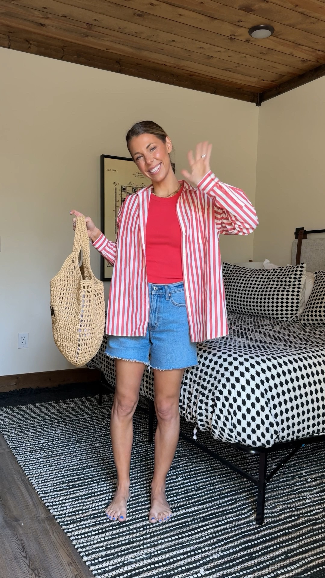 Memorial Day outfit! Red striped shirt and denim cutoffs 

#LTKStyleTip #LTKFindsUnder50 #LTKFindsUnder100