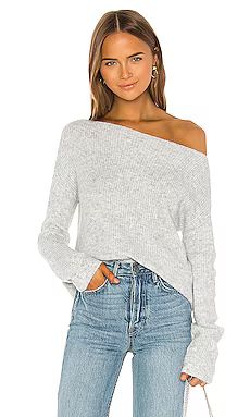 Lovers + Friends Alayah Off Shoulder Sweater in Grey from Revolve.com | Revolve Clothing (Global)