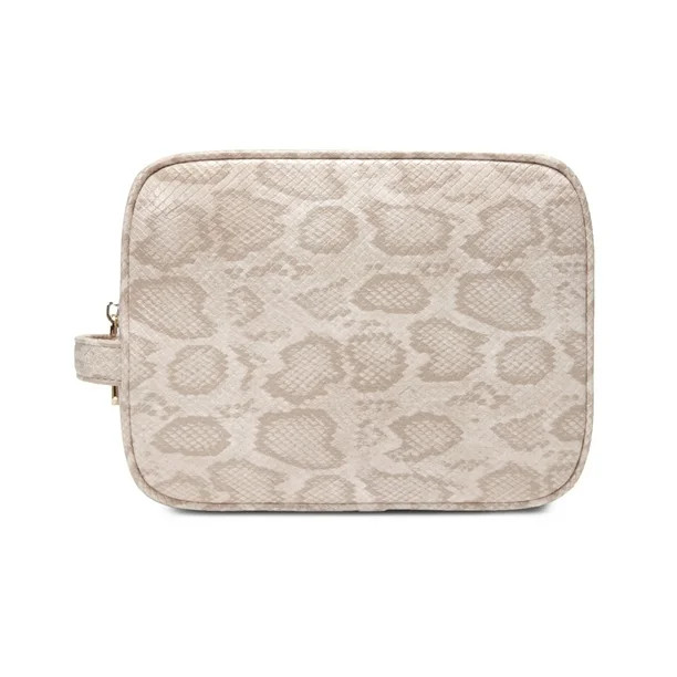 Daisy Rose Cosmetic toiletry bag | PU Vegan Leather Travel bag - Cream Snake | Walmart (US)