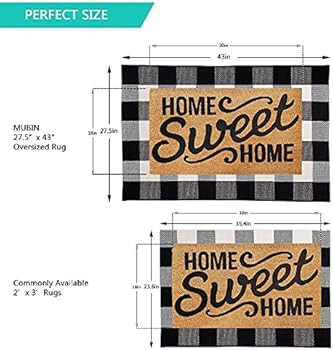 MUBIN Cotton Buffalo Plaid Rug 27.5 x 43 Inches Black and White Check Rugs Hand-Woven Indoor or O... | Amazon (US)