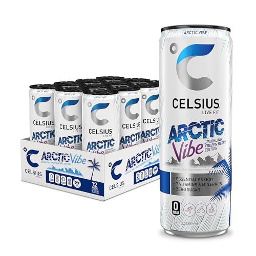 CELSIUS ARCTIC VIBE Sparkling Frozen Berry, Sugar Free Energy Drink, 12 Fl Oz (Pack of 12) | Amazon (US)