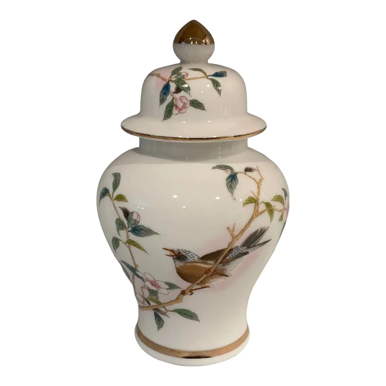 Japanese Ginger Jar With Bird | Chairish