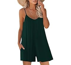 snugwind Womens Casual Sleeveless Strap Loose Adjustable Jumpsuits Stretchy Shorts Romper with Po... | Amazon (US)