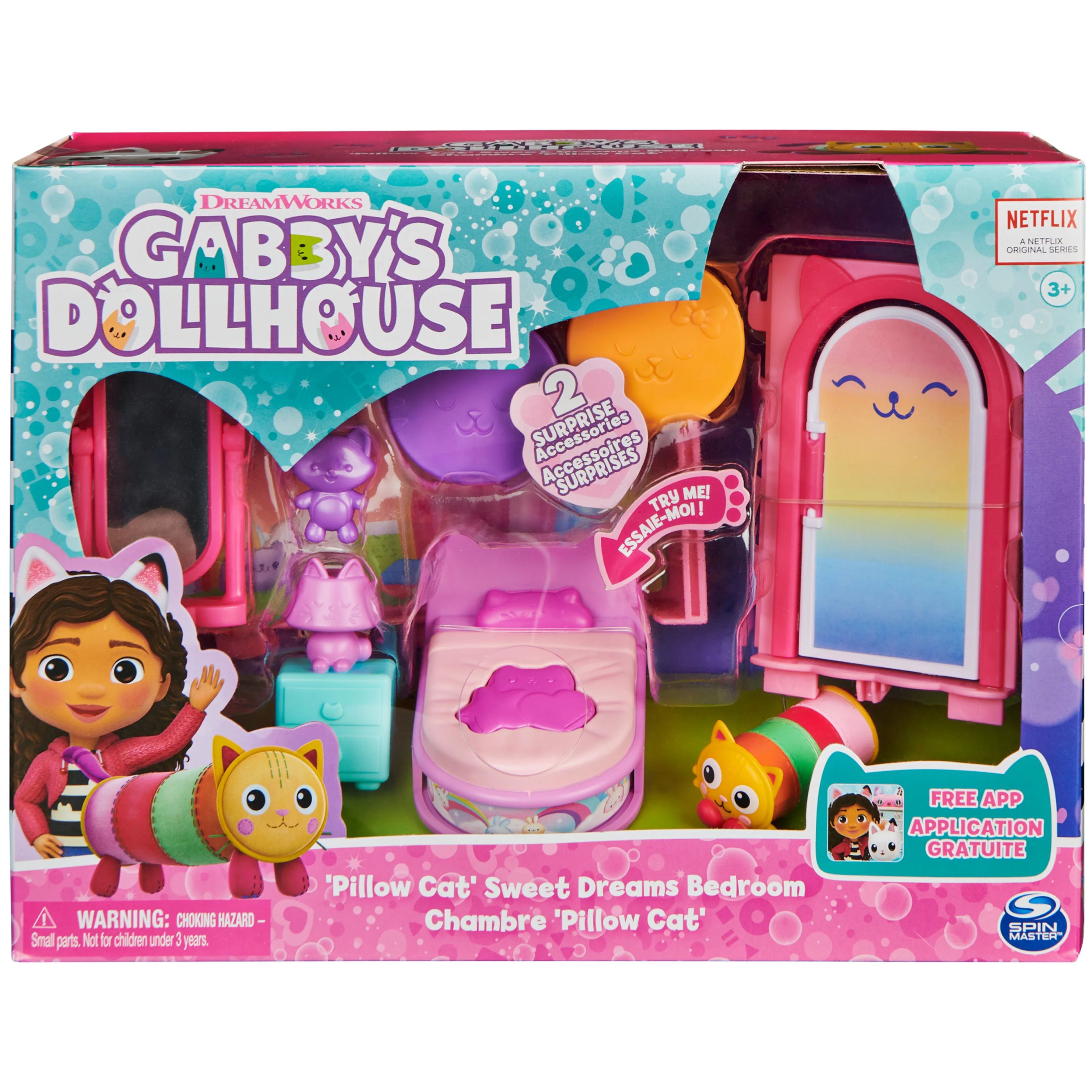 Gabby’s Dollhouse, Pillow Cat’s Sweet Dreams Bedroom Playset with Figure - Walmart.com | Walmart (US)