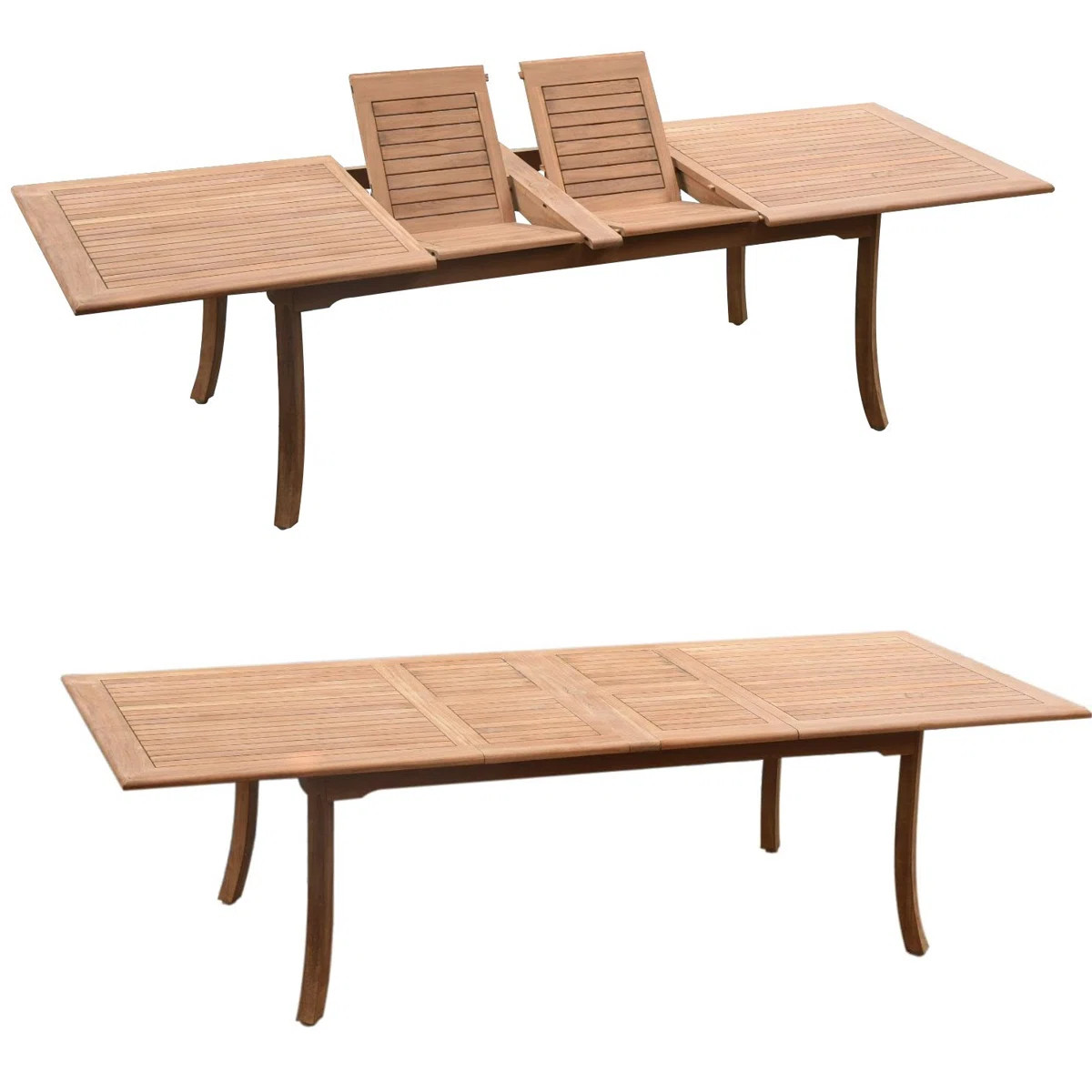 Teak Smith Grade-A Teak Wood Extra Large Double Extension 117" Rectangle Dining Table  #06118R | ... | Perigold