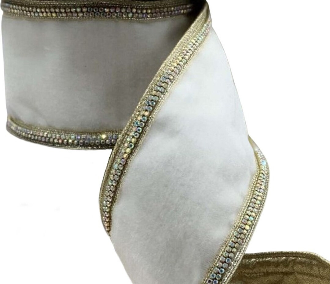 4 X 5yds White Velvet W/small Round Double Row Clear - Etsy | Etsy (US)