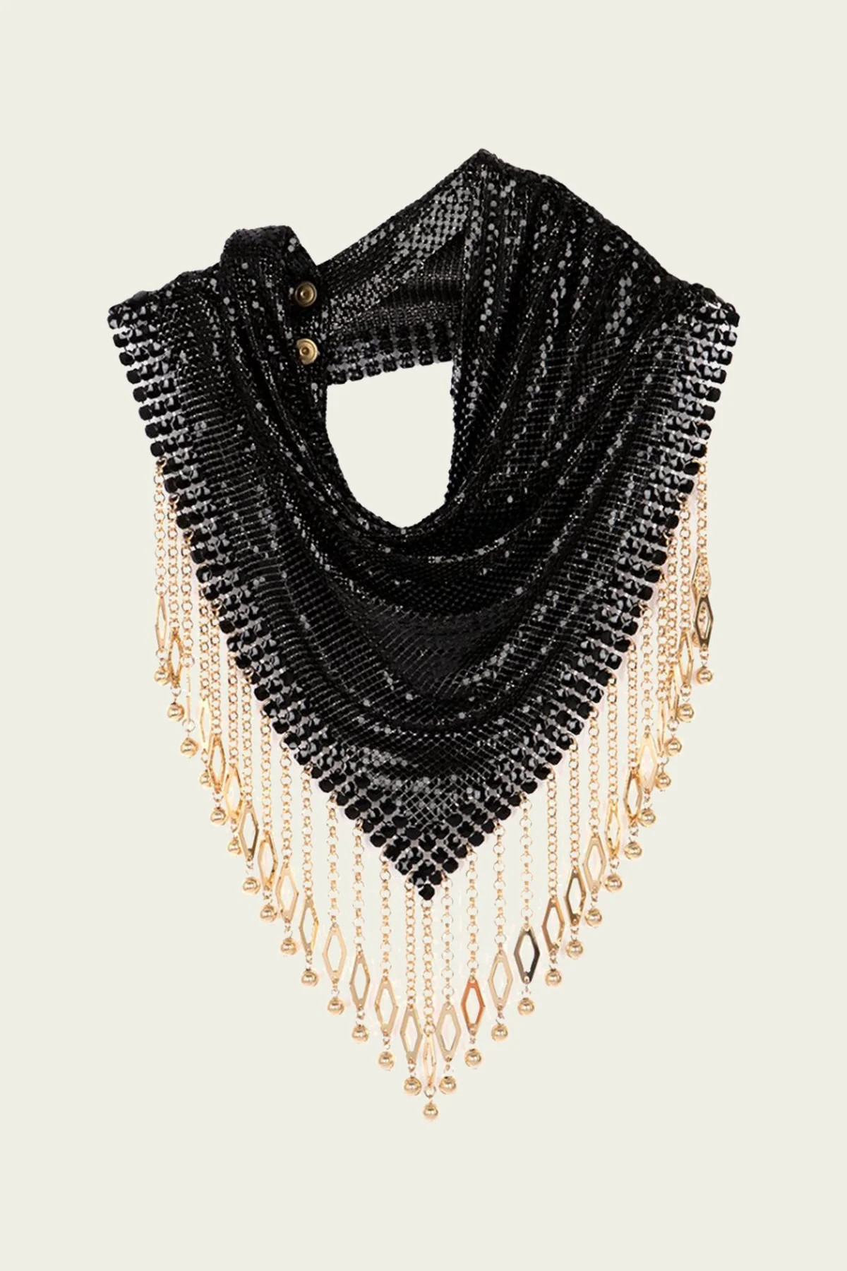 Metal Mesh Necklace in Black Gold | Shop Olivia