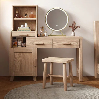 Makeup Vanity with Light mirror,3 drawers,1 chair | Wayfair North America