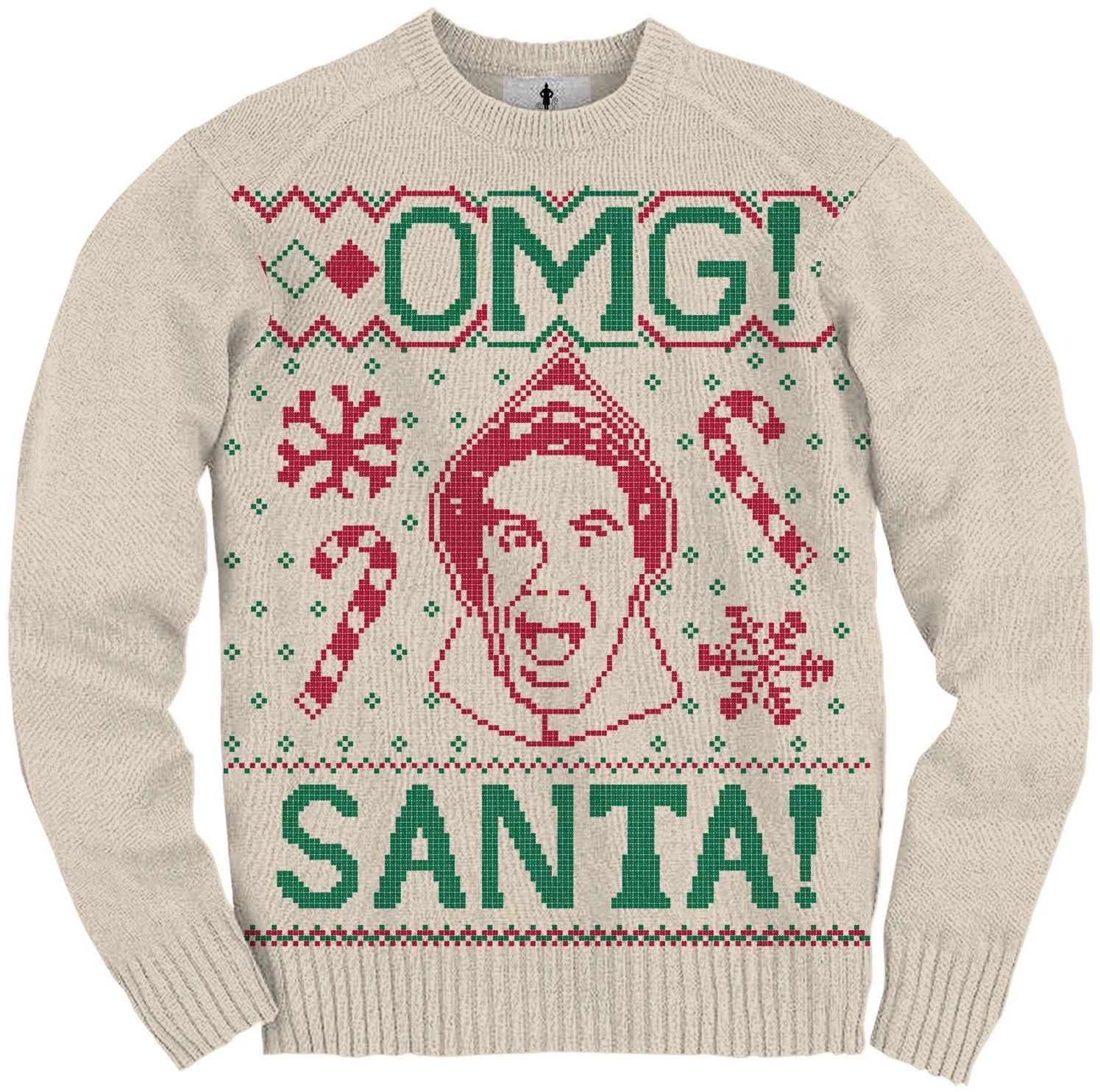 Elf OMG Santa Adult Christmas Crew Sweater, Medium | Walmart (US)